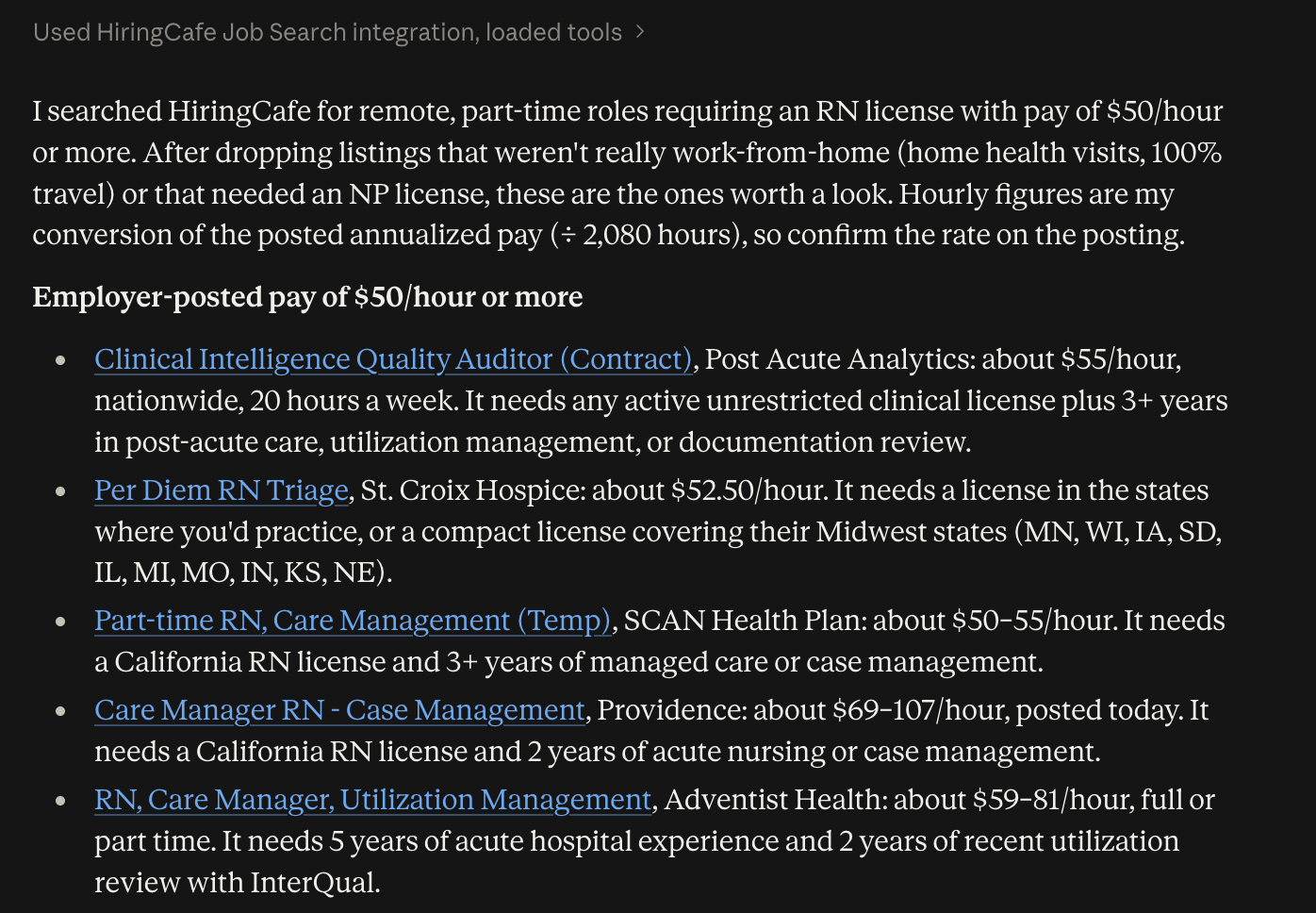 HiringCafe Job Search screenshot